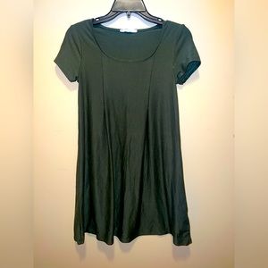 Pink rose army green dress